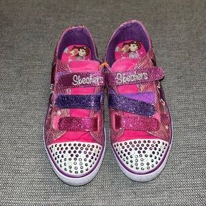 Twinkle Toes Skechers pink purple shoes, size 2.5